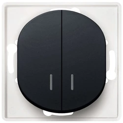 Διακόπτης Τοίχου EON E626.E1 Serial with indication without cover frame soft-touch black