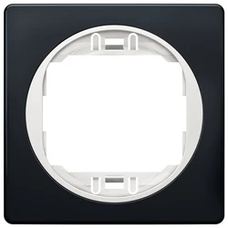 Πλαίσιο Διακόπτη EON E6801.E10 One-gang 80x80, soft-touch black with white holder