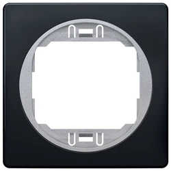 Πλαίσιο Διακόπτη EON E6801.E1S One-gang 80x80, soft-touch black with silver holder