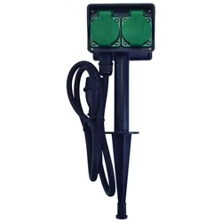 Πρίζα Ρεύματος Κήπου Entac Μπαλαντέζα με 2 Σούκο και Χρονοδιακόπτη IP44 1.5m