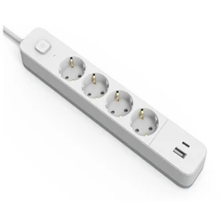 Πολύπριζο Entac 4 Θέσεων Με Διακόπτη D2 1.5m 1xUSB-A x 1xUSB-C 3G1.5