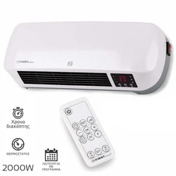 Αερόθερμο First Austria Fa-5571-3 Κεραμικό Τοίχου Με Θερμοστάτη, Χρονοδιακόπτη Και Τηλεχειριστήριο 2000 W