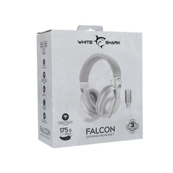 Gaming Headset White Shark Triple Mode (Wired/Wireless/Bt) Gaming Wgh-2441 White/Grey