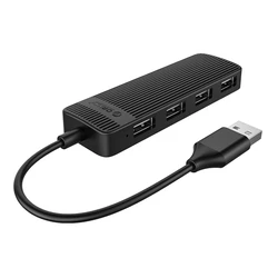 USB Hub Orico Fl02, 4X Θυρών, USB 2.0, 480Mbps, Μαύρο