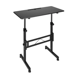 Γραφείο Brateck Fws10-6 με Ρυθμιζόμενο Ύψος & Ροδάκια, 800X400X710~1110Mm, Μαύρο