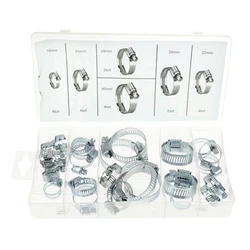 Geko Σετ Μεταλλικοί Σφιγκτήρες Λάστιχων G02812, Διάφορα Μεγέθη, 26τμχ