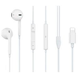 Handsfree Ακουστικά Celebrat με μικρόφωνο G17, Lightning, 1.2m, λευκά