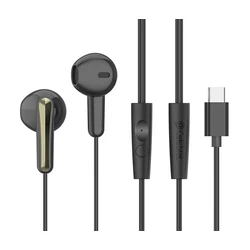 Handsfree Ακουστικά Celebrat G37, USB-C σύνδεση, 14.2mm, 1.2m, Μαύρα