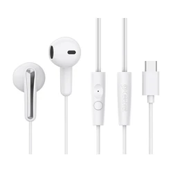 Handsfree Ακουστικά Celebrat G37, USB-C σύνδεση, 14.2mm, 1.2m, Λευκά