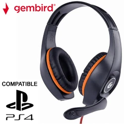 Gaming Headset Gembird Gaming With VOLUME CONTROL PC/PS4 ORANGE-Black