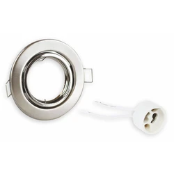 Σποτ Powertech μεταλλικό πλαίσιο & ντουί GU10-003, χωνευτό, 81x31.5mm