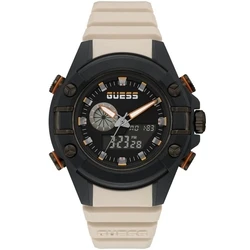 Ανδρικό Ρολόι Guess Gw0269G1 (47mm) Καουτσούκ Λουράκι Μπεζ