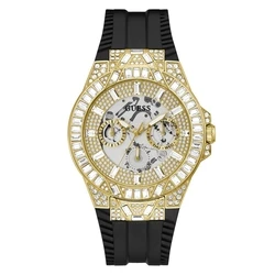Ανδρικό Ρολόι Guess Gw0498G2 (45mm) Καουτσούκ Λουράκι Μαύρο