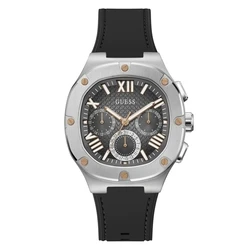 Ανδρικό Ρολόι Guess Gw0571G1 (42mm) Καουτσούκ Λουράκι Μαύρο