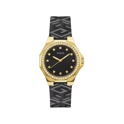Ανδρικό Ρολόι Guess Gw0598L2 (38mm) Δερμάτινο Λουράκι Μαύρο