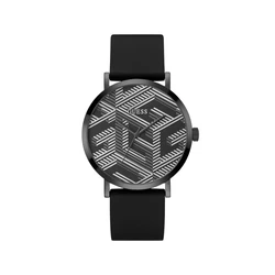 Ανδρικό Ρολόι Guess Gw0625G3 (44mm) Καουτσούκ Λουράκι Μαύρο