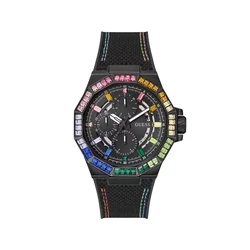 Ανδρικό Ρολόι Guess Gw0701G1 (45mm) Καουτσούκ Λουράκι Μαύρο
