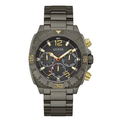 Ανδρικό Ρολόι GUESS GW0800G2 (44 mm) - Γκρι Ανοξείδωτο Ατσάλι, Μαύρο Καντράν