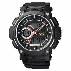 Q&Q Ανδρικό Ρολόι GW90J002Y XXL Καουτσούκ Λουράκι Μαύρο 53-54mm