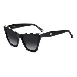 Carolina Herrera Γυναικεία Γυαλιά Ηλίου HER 0129/S 80S (55/21/145) Μαύρος κοκκάλινος σκελετός, Γκρι ντεγκραντέ φακοί, Category 3
