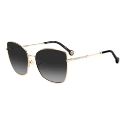 Carolina Herrera Γυναικεία Γυαλιά Ηλίου HER 0133/S 000 — Μεταλλικός Χρυσός Σκελετός, Γκρι Φακοί 59/17/145 mm