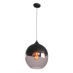 Φωτιστικό Οροφής Powertech HLL-0028, E27, 20x20cm, γυάλινο, μαύρο