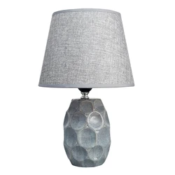 Επιτραπέζιο Φωτιστικό Powertech HLL-0134, E27, Κεραμική Βάση, Γκρι