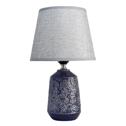 Επιτραπέζιο Φωτιστικό Powertech HLL-0140, E27, Κεραμική Βάση, Μπλε/Γκρι
