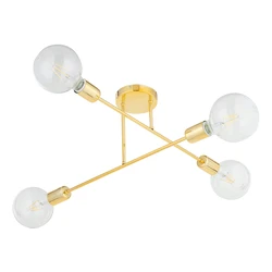 Φωτιστικό Οροφής Powertech HLL-0150, 4X E27, Μεταλλικό, Χρυσό