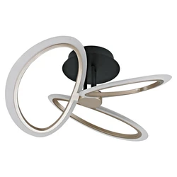 POWERTECH LED φωτιστικό οροφής HLL-0206 40W 4000K Φ53x26cm οπάλ χρυσό μαύρο