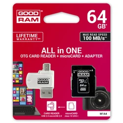 Κάρτα Μνήμης Goodram All in one M1A4-0640R12 memory card 64 GB microSDXC Class 10 UHS-I + The card reader