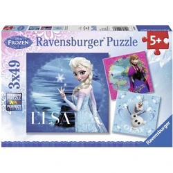 Puzzle Ravensburger Elsa, Anna & Olaf 3 X 49 pcs Disney Frozen
