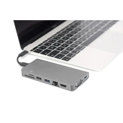 Docking Station Digitus USB3.0/C 8Port Travel 4K Grey