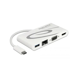Docking Station Delock USB3.1/C to LAN/HDMI 4K 30Hz/VGA/USB