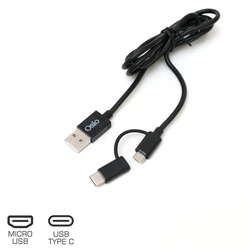 Καλώδιο Osio OTU-495B USB male to micro USB & TYPE C 1m
