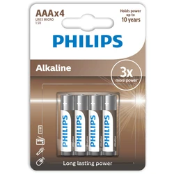 Αλκαλικές Μπαταρίες Philips LR03A4B/10 4τμχ AAA