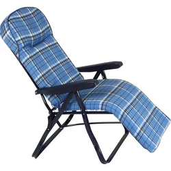 Πολυθρόνα Escape Πτυσσόμενη 6 θέσεων Μπλε Καρό Μαξιλάρι