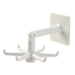 Κρεμάστρα Τοίχου για Κουζίνα-Μπάνιο HUH-0097 Περιστρεφόμενη, 11Cm, Λευκή