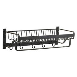 Κρεμάστρα με Ράφι Home Use HUH-0164, Μεταλλική 57X22X13Cm, Μαύρη