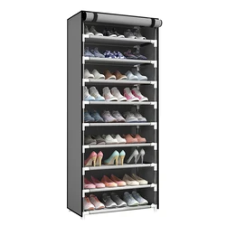 Υφασμάτινη Παπουτσοθήκη Home Use HUH-0182 με 9 Ράφια, 57X28X160cm, Γκρι