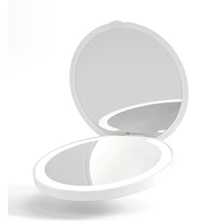 Καθρέφτης Χειρός Home Use HUH-0184 με LED Φως, 1X/3X Zoom 180mAh, Λευκός