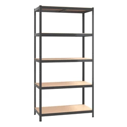 Μεταλλική Ραφιέρα Home Use HUH-0199 με 5 ράφια, 90x40x180cm, Μαύρη