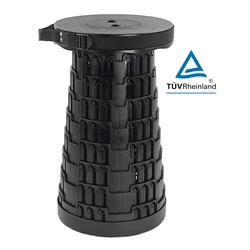 Πτυσσόμενο Καρεκλάκι Powertech HUH-0230, Αντοχή Έως 250Kg, 25.5X45Cm, Μαύρο