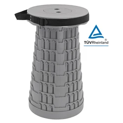 Πτυσσόμενο Καρεκλάκι PowertechHUH-0231, Αντοχή Έως 250Kg, 25.5X45Cm, Γκρι