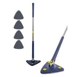 HOME USE Τριγωνική Σφουγγαρίστρα HUH-0257 με 4x Πανιά Μικροϊνών Ρυθμιζόμενο Ύψος Μπλε