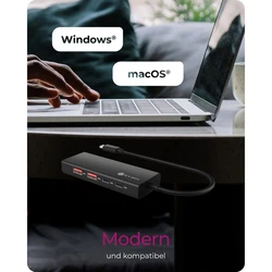 USB Hub Icy Box 4-Port Type-C 3.2 Gen2 Pd100w