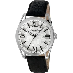 Ανδρικό Ρολόι Kenneth Cole Ikc8072 (44mm) Δερμάτινο Λουράκι Μαύρο