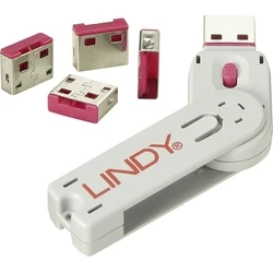 Kλειδαριά Lindy USB Port lock 4xPink with key