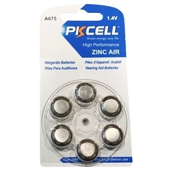 Pkcell Hearing Aid Battery A675 1.4V Zinc Air 6pcs