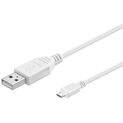 Microconnect USB A to USB Micro B Cable 2.0 White 0.6m